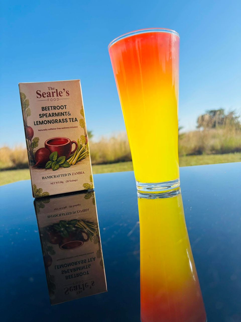 Beetroot Spearmint & Lemongrass Tea brewed